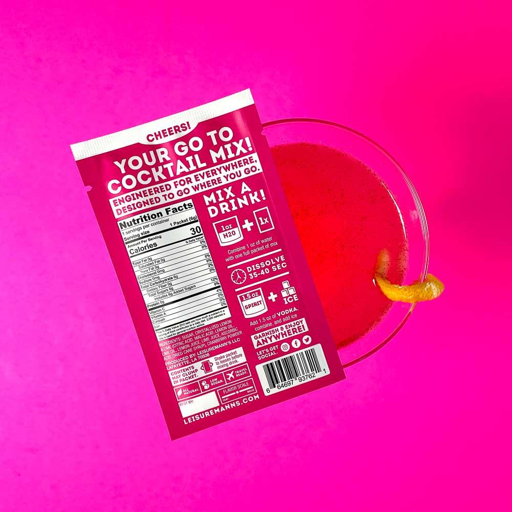 Cosmopolitan Single-Serve Cocktail Mix (1 packet) by Leisuremann's Cocktail Mixes