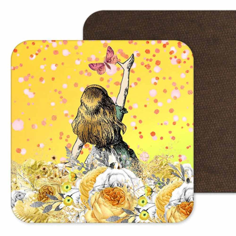 Alice in Wonderland Chasing Butterflies Coaster by Kitsch Republic