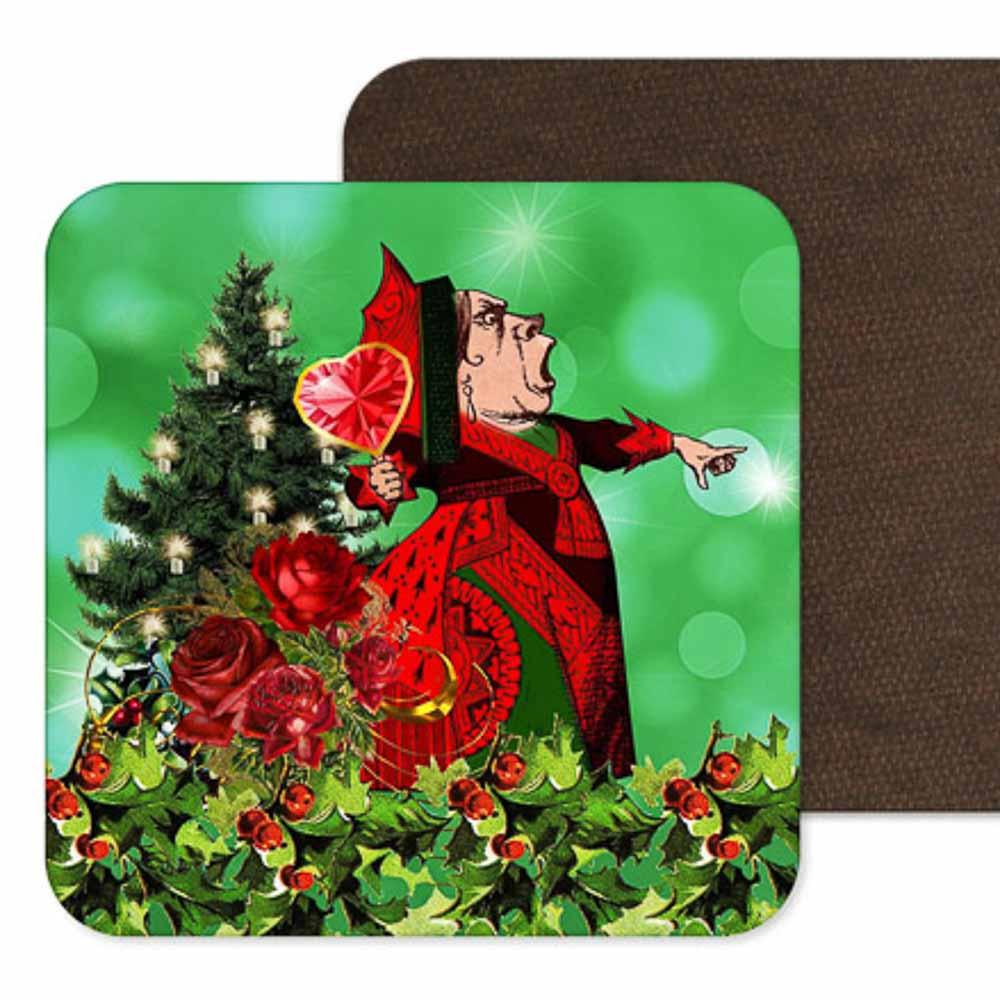 Alice in Wonderland Queen of Hearts Holiday Coaster (Green) by Kitsch Republic