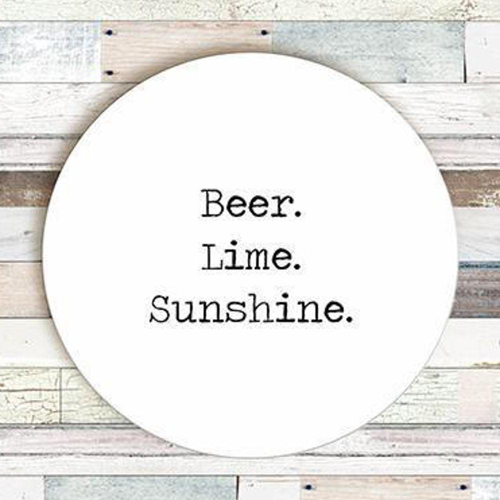 'Beer. Lime. Sunshine.' Coaster by Says the One
