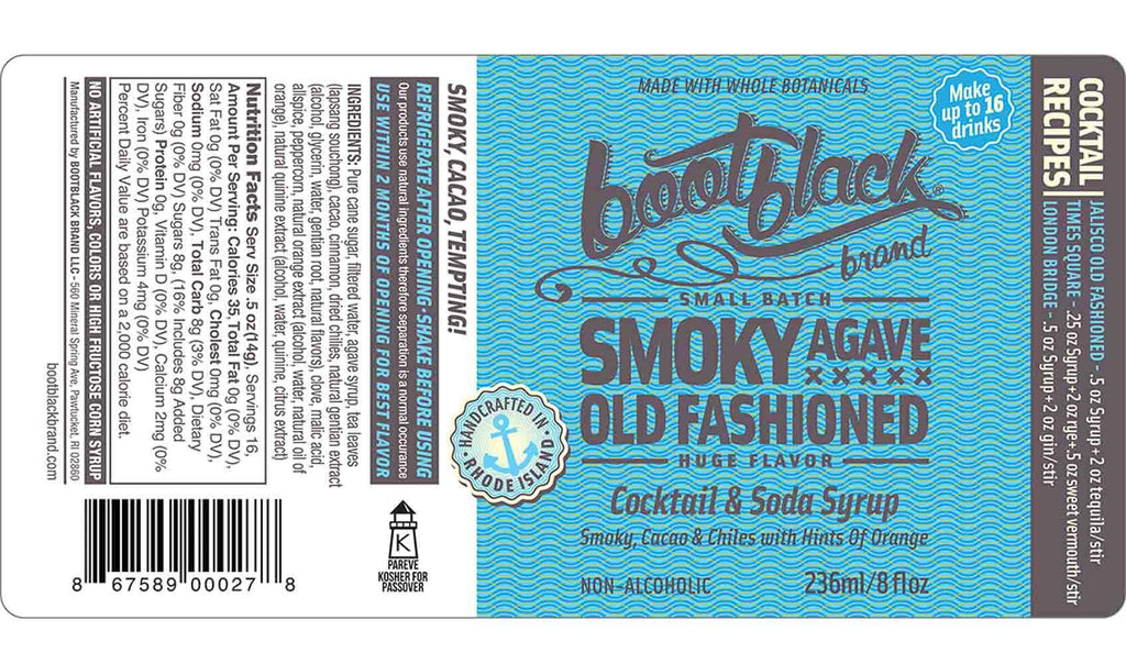 Smoky Agave Old Fashioned Cocktail & Soda Syrup (8oz) by Bootblack Brand