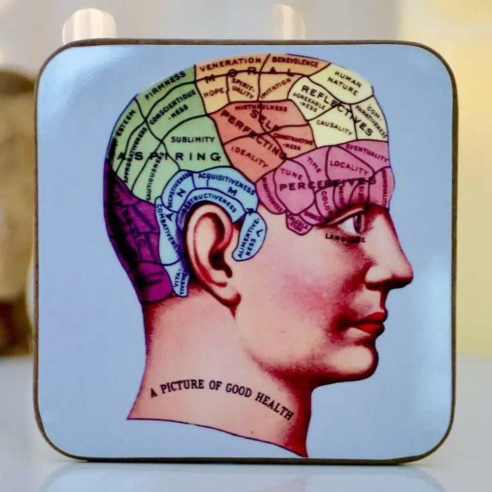 Colorful Phrenology Coaster by Kitsch Republic