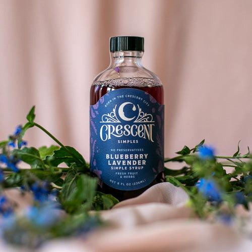 Blueberry Lavender Simple Syrup (8oz) by Crescent Simples
