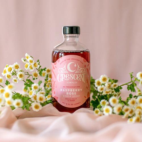 Raspberry Rose Simple Syrup (8oz) by Crescent Simples