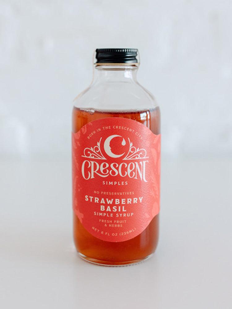 Strawberry Basil Simple Syrup (8oz) by Crescent Simples