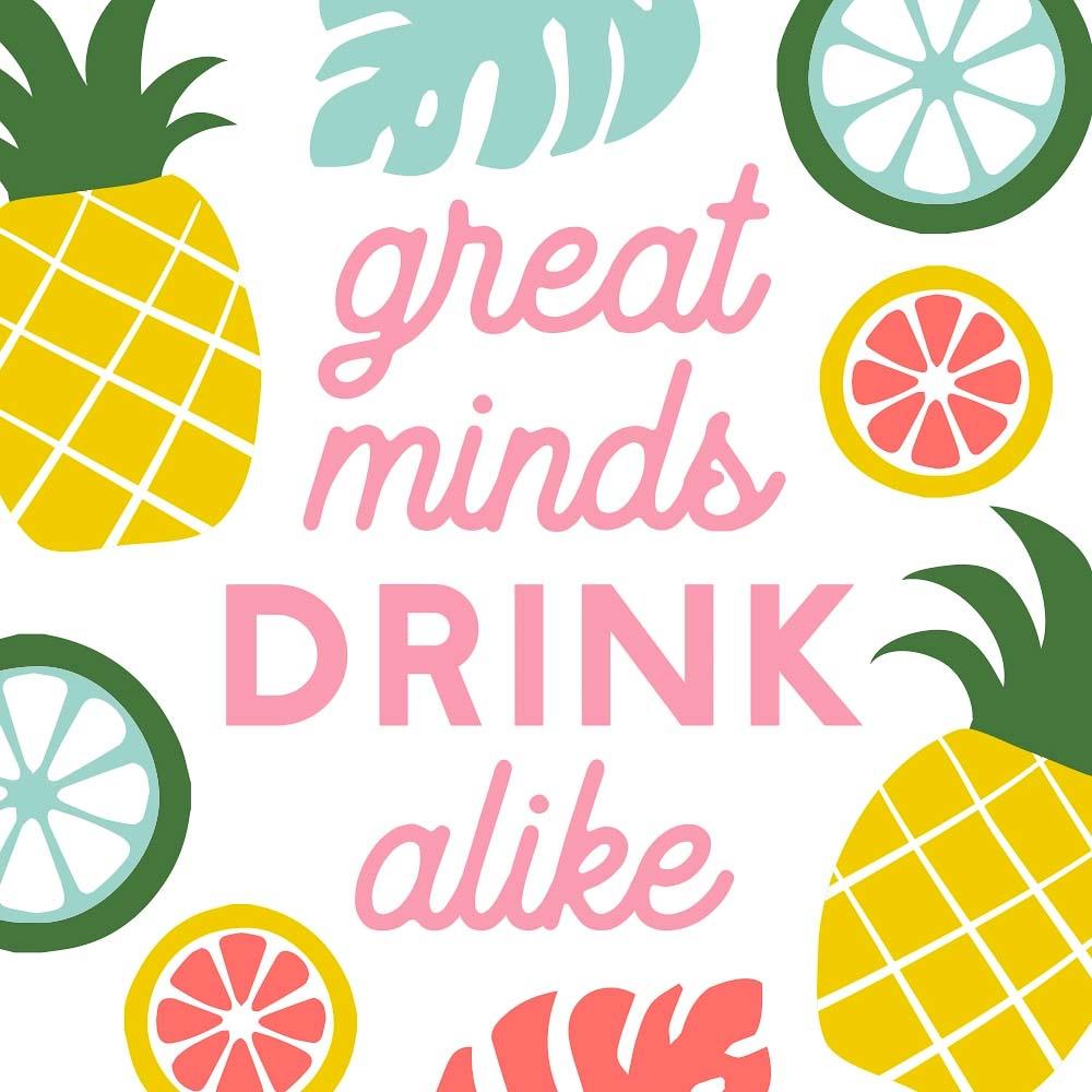 'Great Minds Drink Alike' Cocktail Napkins (Pack of 20) by Soiree Sisters