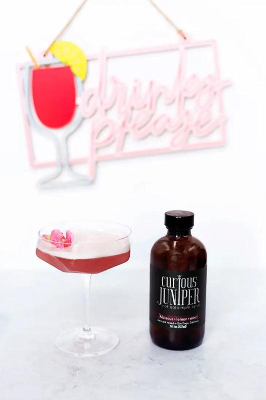 Hibiscus Lemon Mint {Not So} Simple Syrup (8oz) by Curious Juniper