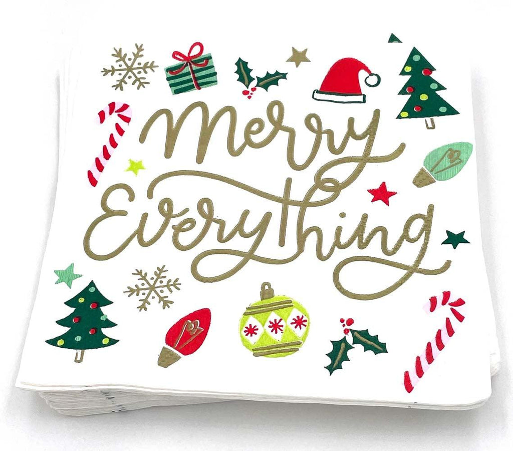 'Merry Everything' Holiday Cocktail Napkins (Pack of 20) by Soiree Sisters