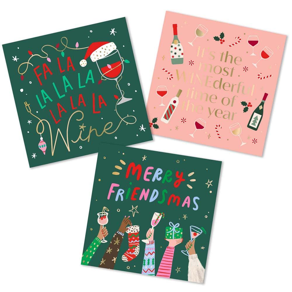'Merry Friendsmas' Holiday Foil Cocktail Napkins (Pack of 20) by Soiree Sisters