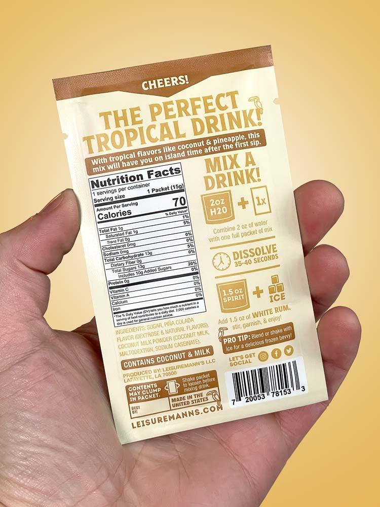 Piña Colada Single-Serve Cocktail Mix (1 packet) by Leisuremann's Cocktail Mixes