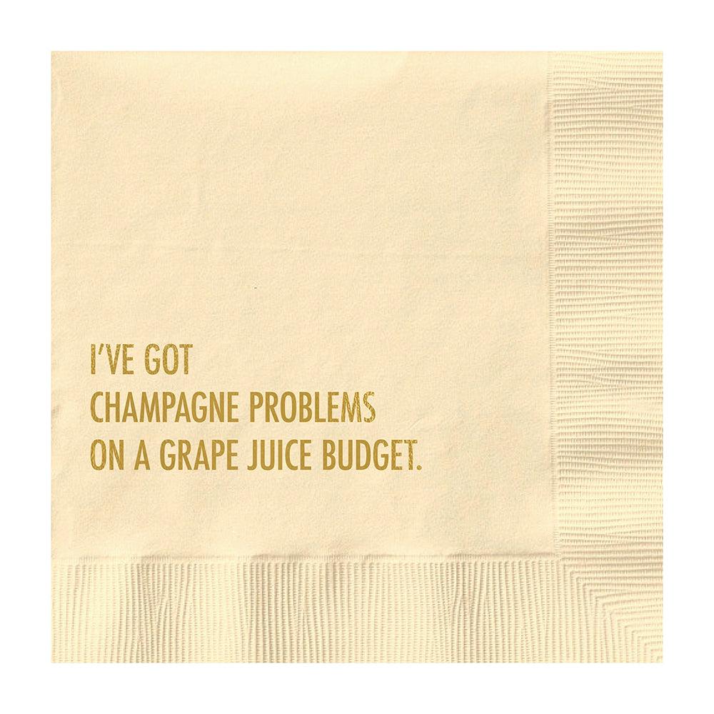 'Champagne Problems' Cocktail Napkins (Pack of 20) by Pretty Alright Goods