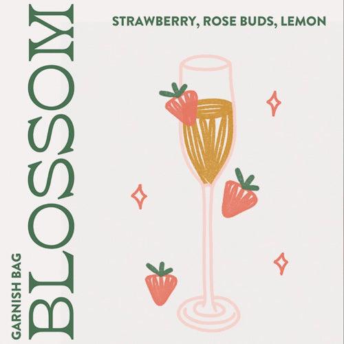 Blossom Garnish Pack (Strawberry, Rose Buds, Lemon) by Root Elixirs