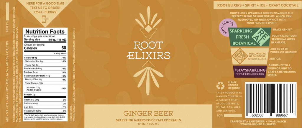 Ginger Beer Sparkling Mixer by Root Elixirs