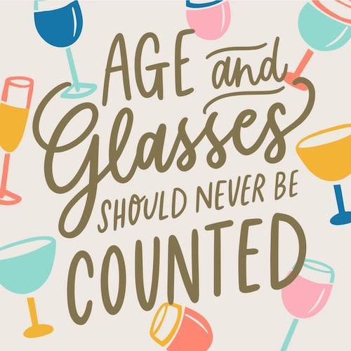 'Age and Glasses' Birthday Cocktail Napkins (Pack of 20) by Soiree Sisters