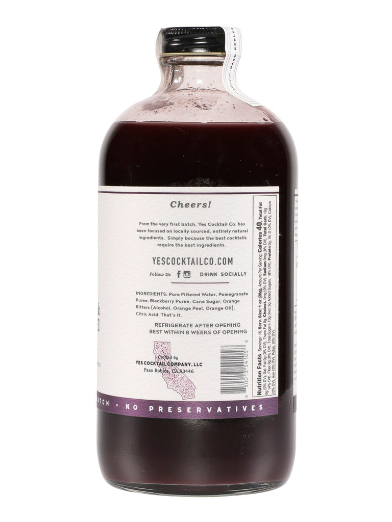 Blackberry & Pomegranate Cocktail Mixer (16oz) by Yes Cocktail Co.