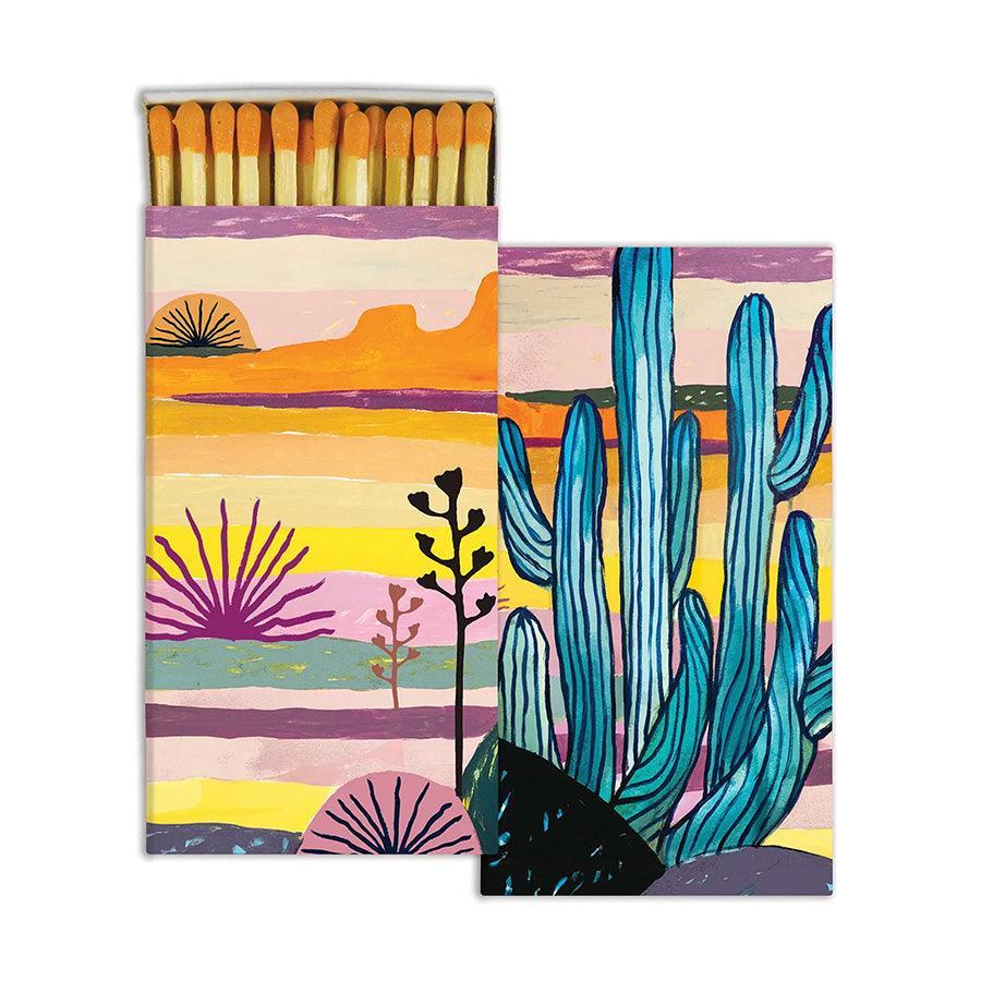 Blue Cactus Decorative Boxed Candle Matches by HomArt