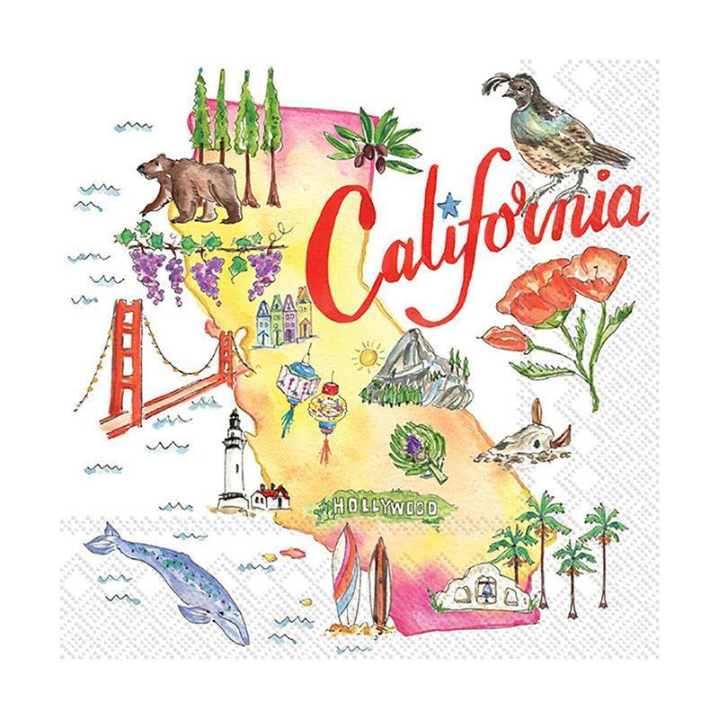 California Love Cocktail Napkins (Pack of 20) by Boston International