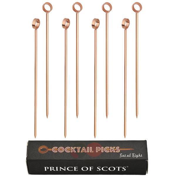Copper Professional Cocktail Picks (Set of 8) by Prince of Scots