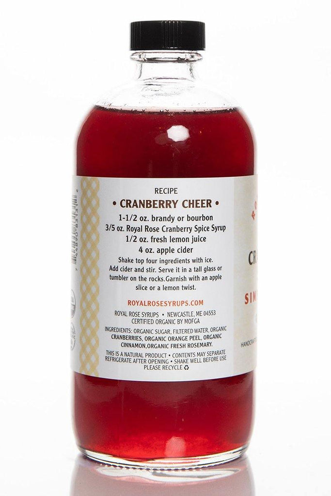 Cranberry Spice Organic Simple Syrup by Royal Rose Syrups
