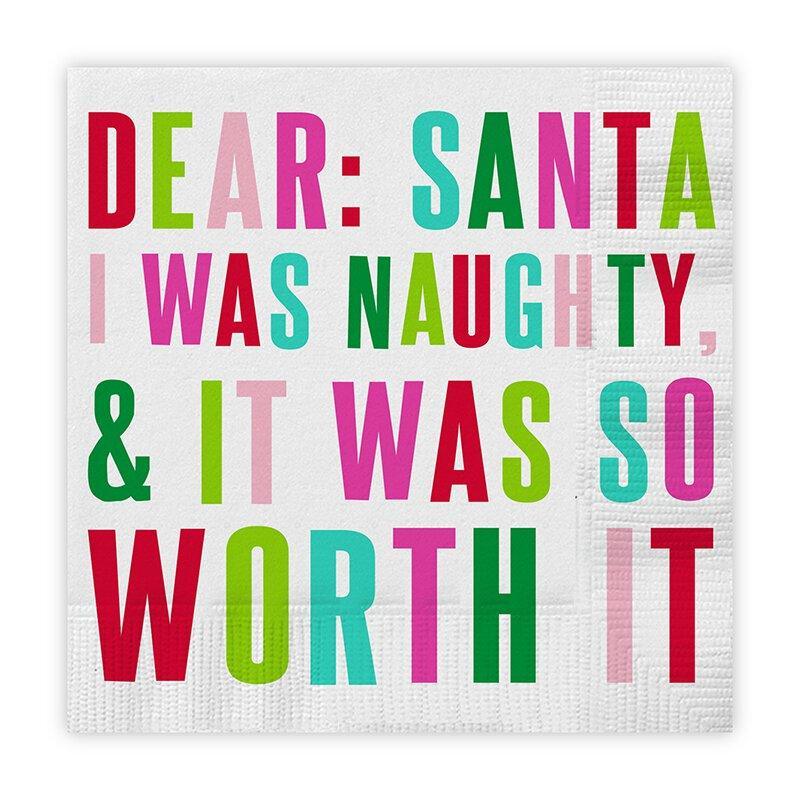 'Dear Santa, I Was Naughty' Cocktail Napkins (Pack of 20) by Slant Collections