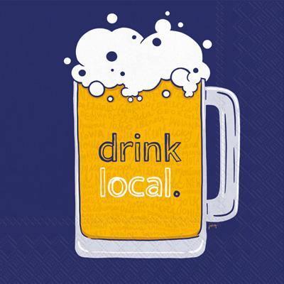 'Drink Local' Beer Cocktail Napkins (Pack of 20) by Boston International