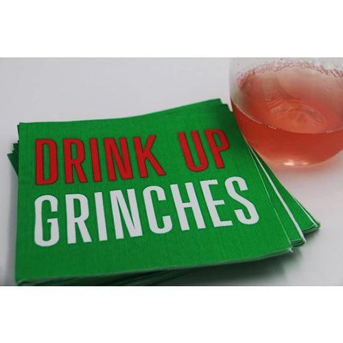 'Drink Up, Grinches' Holiday Cocktail Napkins (Pack of 20) by Soiree Sisters