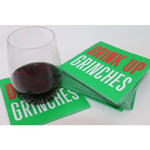 'Drink Up, Grinches' Holiday Cocktail Napkins (Pack of 20) by Soiree Sisters