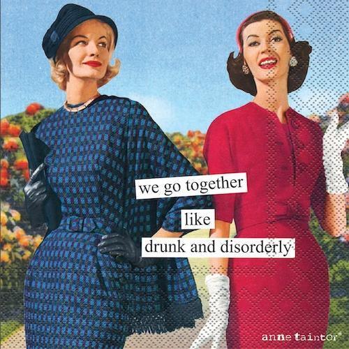 'Drunk and Disorderly' by Anne Taintor Cocktail Napkins (Pack of 20) by Boston International