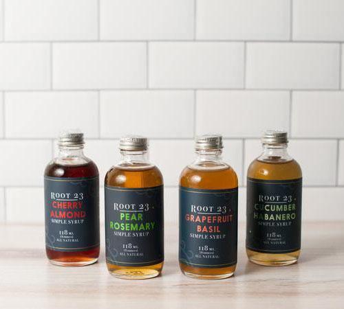 Essential Cocktail Syrup Sampler 4-Pack (4oz) by ROOT 23 Syrups