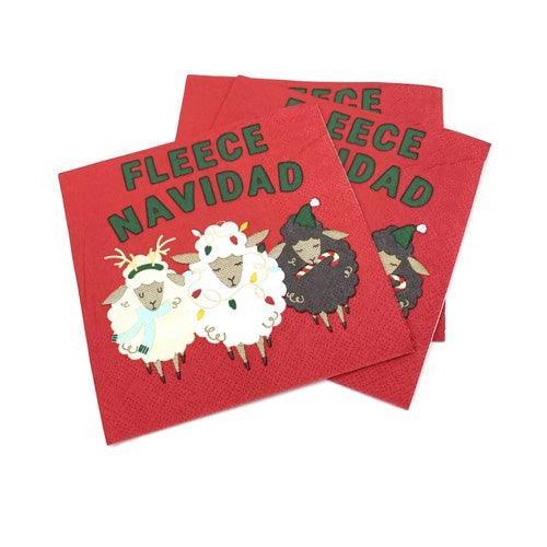 'Fleece Navidad' Holiday Cocktail Napkins (Pack of 20) by Soiree Sisters