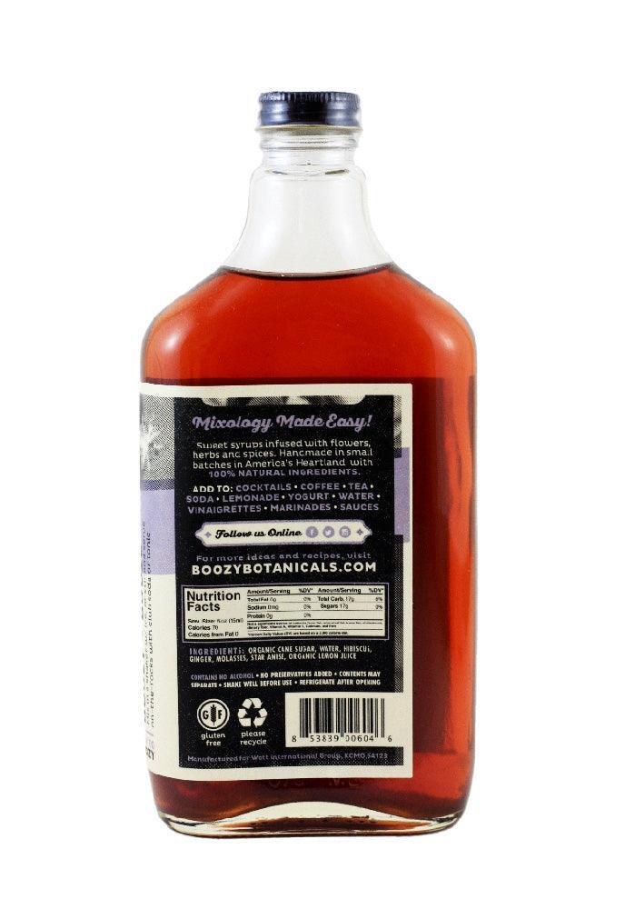 Ginger Hibiscus Simple Syrup (12.5oz) by Boozy Botanicals