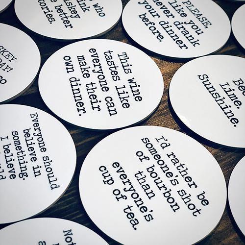 'Girls Who Drink Whiskey Have Better Stories' Coaster by Says the One