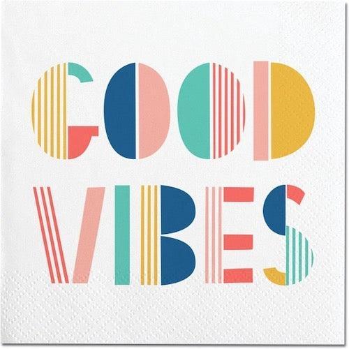 'Good Vibes' Cocktail Napkins (Pack of 20) by Soiree Sisters