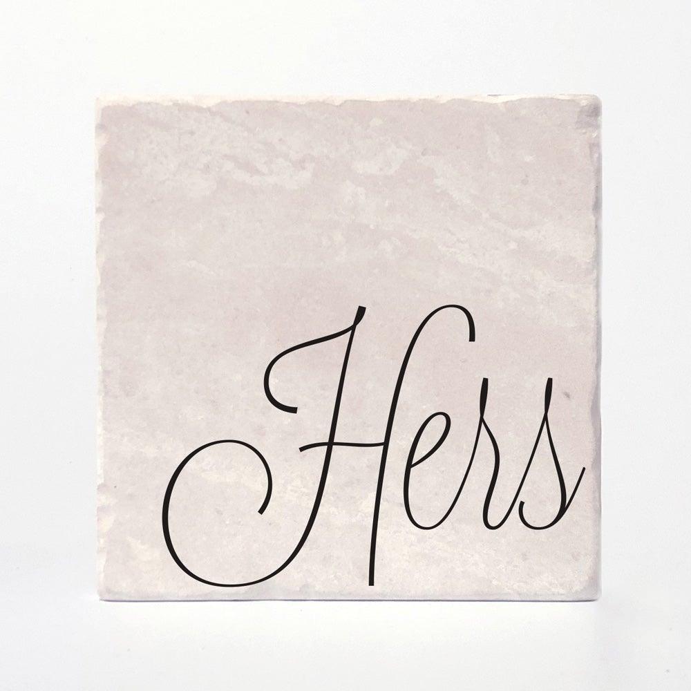 Hers & Hers Couple | Absorbent Tile Coasters by Versatile Coasters