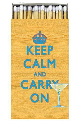'Keep Calm and Carry On' with Martini Decorative Boxed Candle Matches by Paperproducts Design