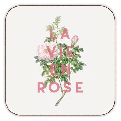 'La Vie en Rose' Floral Coaster by Art Wow