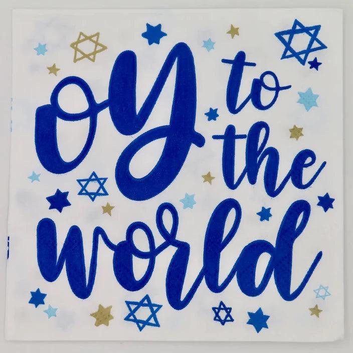 'Oy to the World' Hanukkah Cocktail Napkins (Pack of 40) by Soiree Sisters