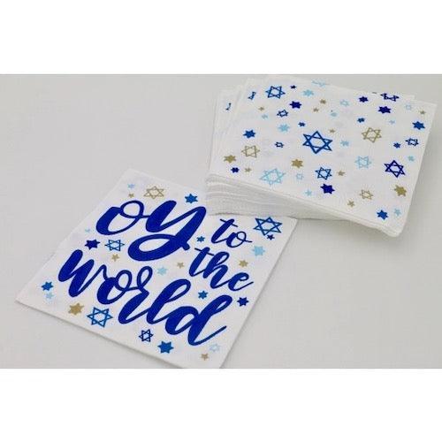 'Oy to the World' Hanukkah Cocktail Napkins (Pack of 40) by Soiree Sisters