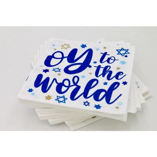 'Oy to the World' Hanukkah Cocktail Napkins (Pack of 40) by Soiree Sisters