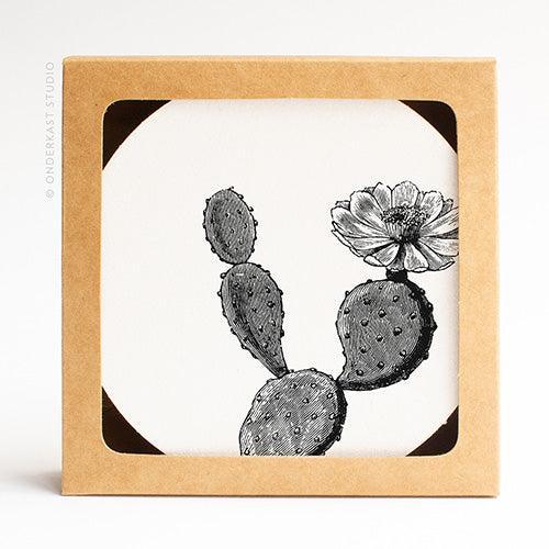 Prickly Pear Cactus Letterpress Coasters (Pack of 10) by Onderkast Studio