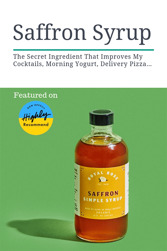 Saffron Organic Simple Syrup by Royal Rose Syrups