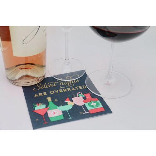 'Silent Nights Are Overrated' Holiday Cocktail Napkins (Pack of 20) by Soiree Sisters