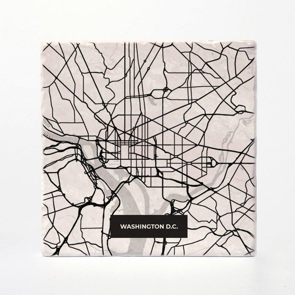 Washington, D.C. | City Map Absorbent Tile Coaster by Versatile Coasters